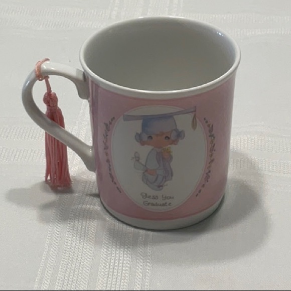 Precious Moments Collection 1991 Enesco Pink and White Mug with Graduation Theme - Picture 3 of 6